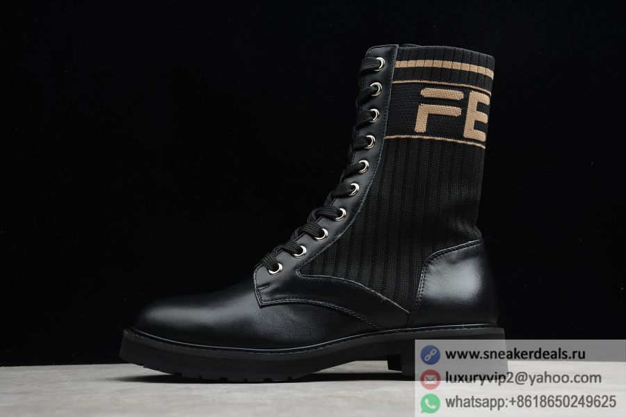 Fendi Sneaker Maglia Bicolor+Vitello Nero 8T6780A3H4F13MC Ankle Boots